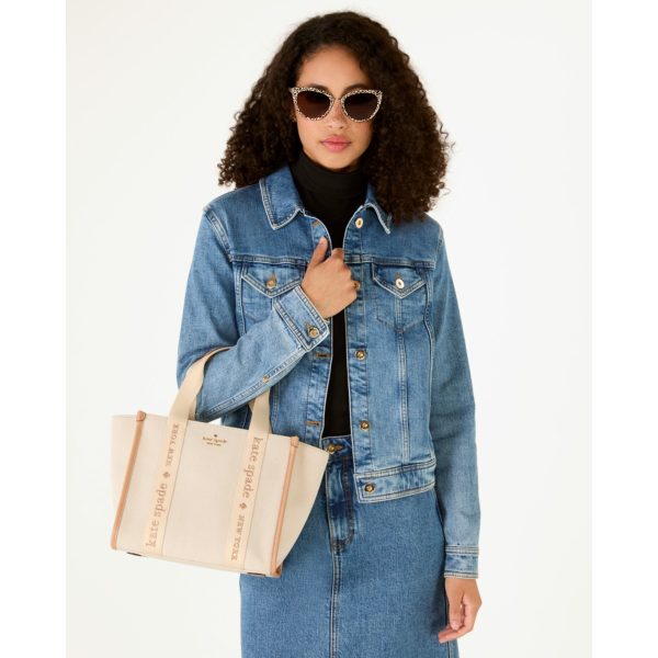 Kate Spade Kip Canvas Small Tote - Preorder — Light Fawn Multi