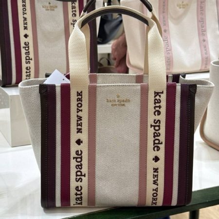 Kate Spade Kip Stripe Small Tote - Preorder — Deep Cherry Multi (961)