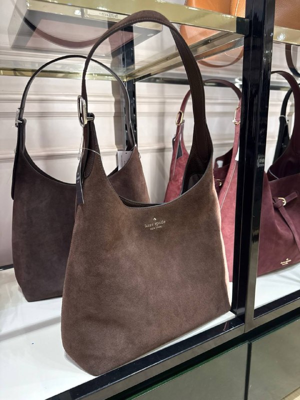 Kate Spade 454 Suede Large Shoulder Bag - Preorder — Hot Fudge (200)