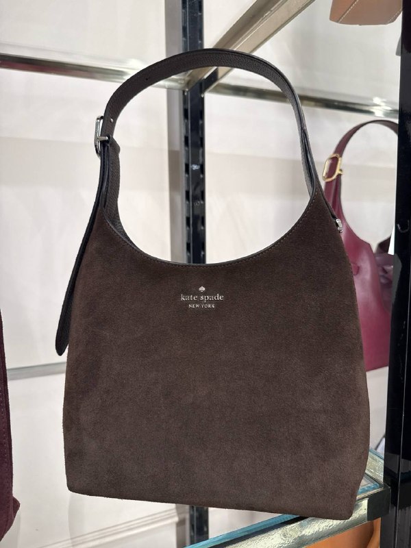 Kate Spade 454 Suede Small Shoulder Bag - Preorder — Hot Fudge (200)