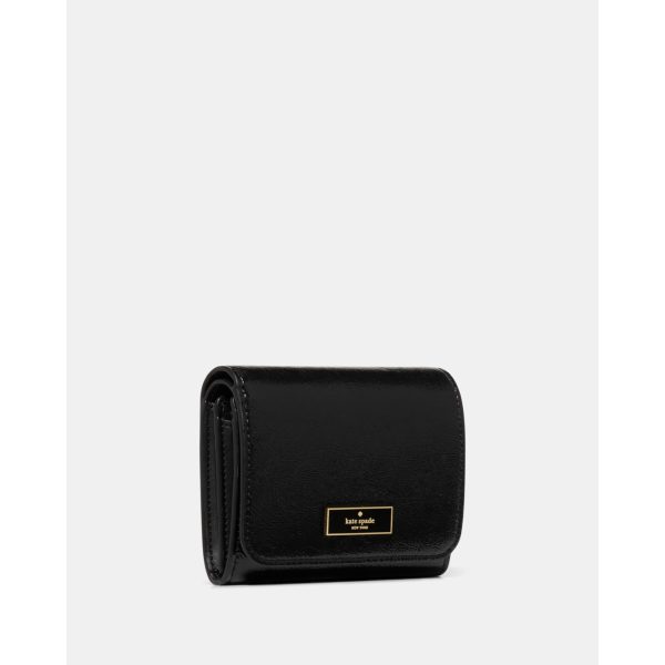 Kate Spade Bridget Crinkle Patent Small L-zip Wallet - Preorder — Black