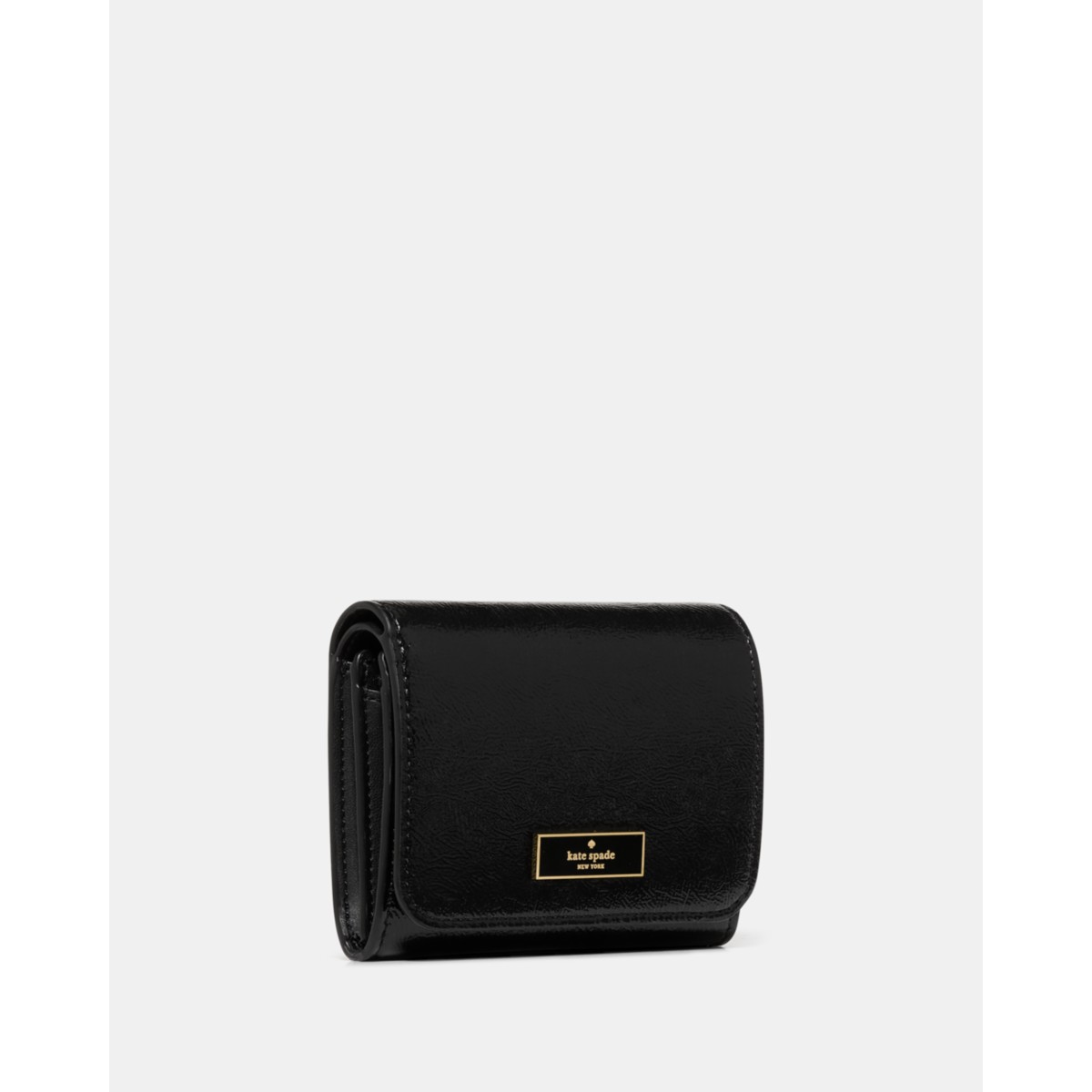 Kate Spade Bridget Crinkle Patent Small L-zip Wallet - Preorder — Black