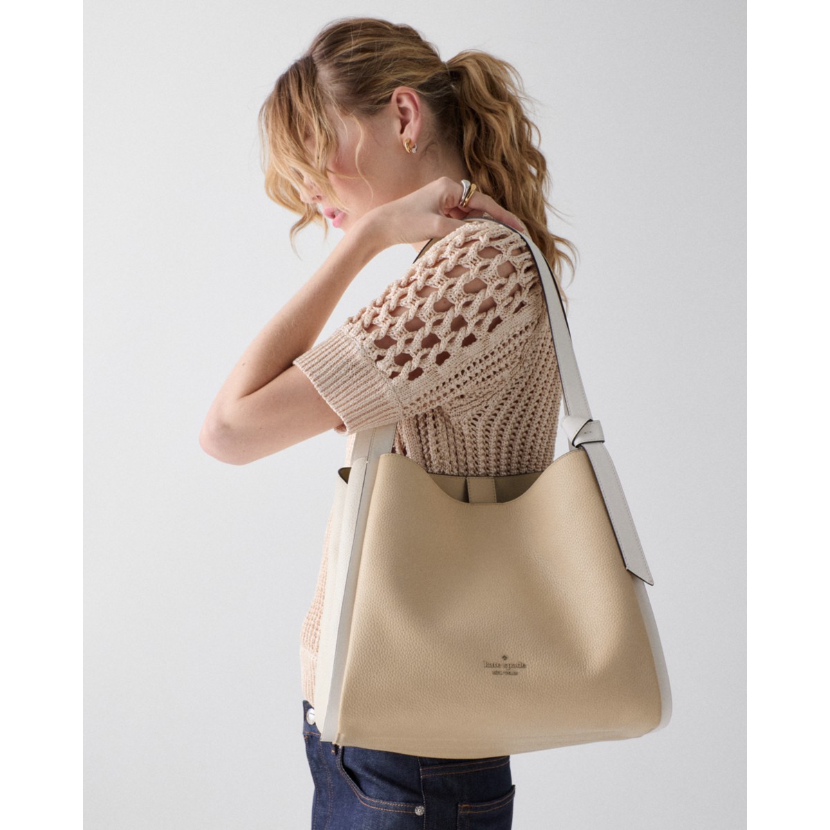 Kate Spade Knott Colorblock Large Carryall - Preorder — Light Cream Multi