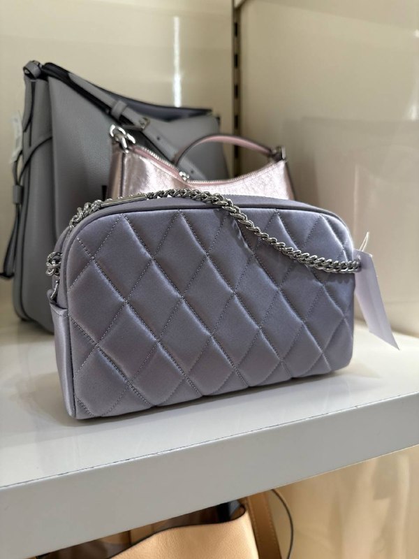 Kate Spade Carey Quilted Satin Mini Camera Bag - Preorder — Gravel Gre (020)