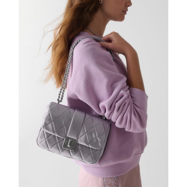 Kate Spade Carey Quilted Satin Small Flap Crossbody - Preorder — Gravel Grey