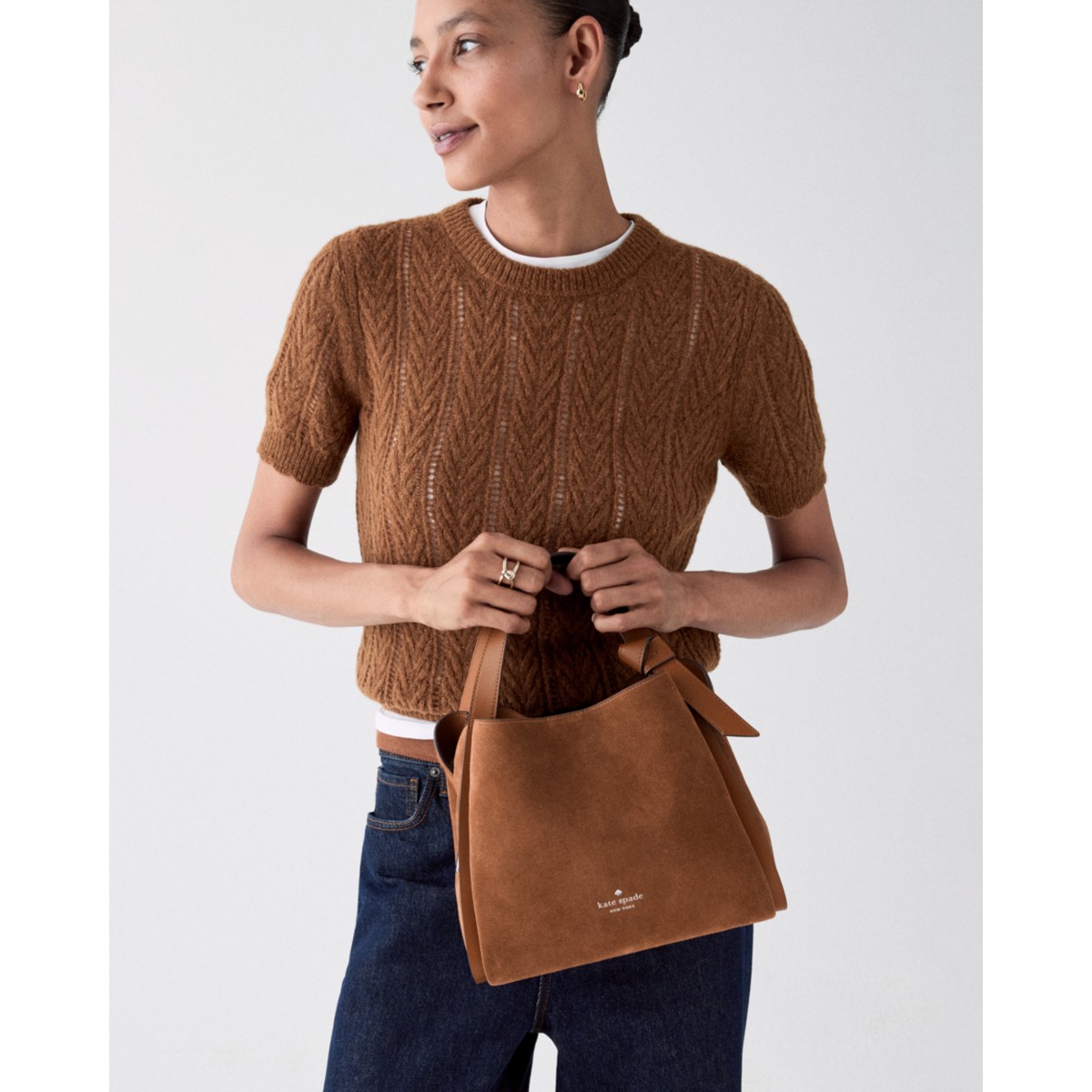 Kate Spade Knott Suede Carryall Bag - Preorder — Warm Gingerbread