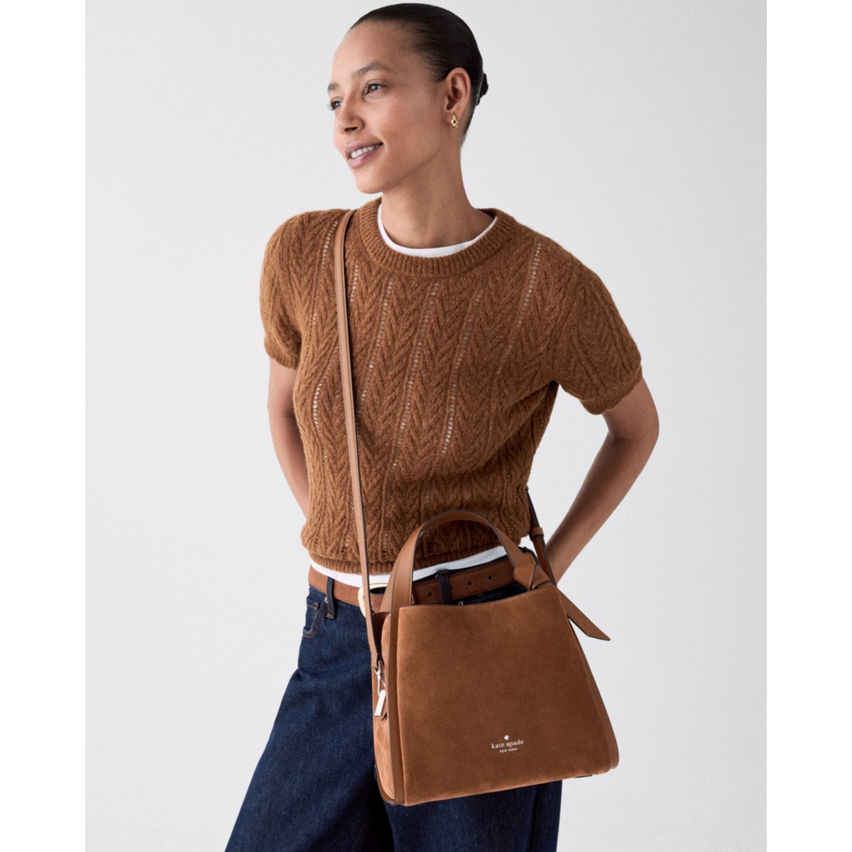 Kate Spade Knott Suede Carryall Bag - Preorder — Warm Gingerbread