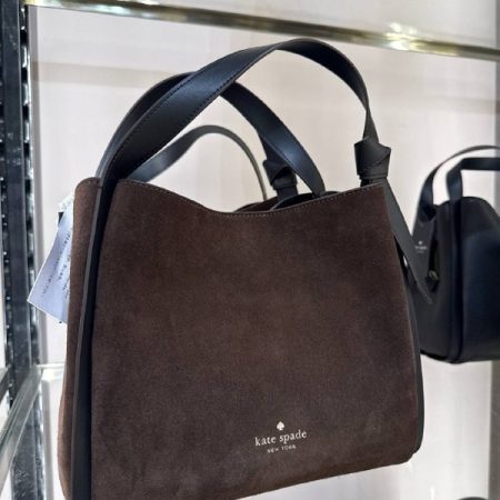 Kate Spade Knott Suede Carryall Bag - Preorder — Hot Fudge (201)