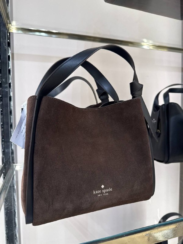 Kate Spade Knott Suede Carryall Bag - Preorder — Hot Fudge (201)