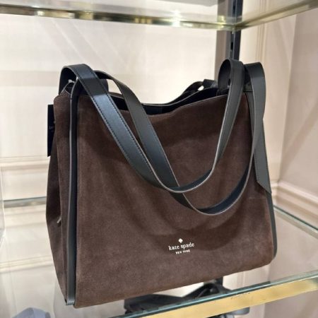 Kate Spade Knott Suede Large Carryall - Preorder — Hot Fudge (201)