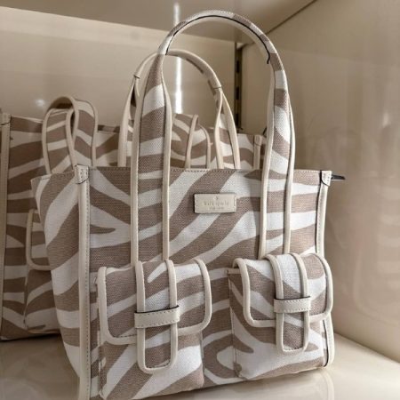 Kate Spade Kip Zebra Cargo Small Tote Bag - Preorder — Light Fawn Multi (960)