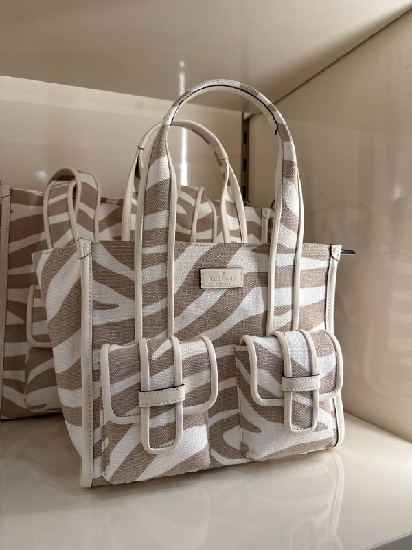 Kate Spade Kip Zebra Cargo Small Tote Bag - Preorder — Light Fawn (960)