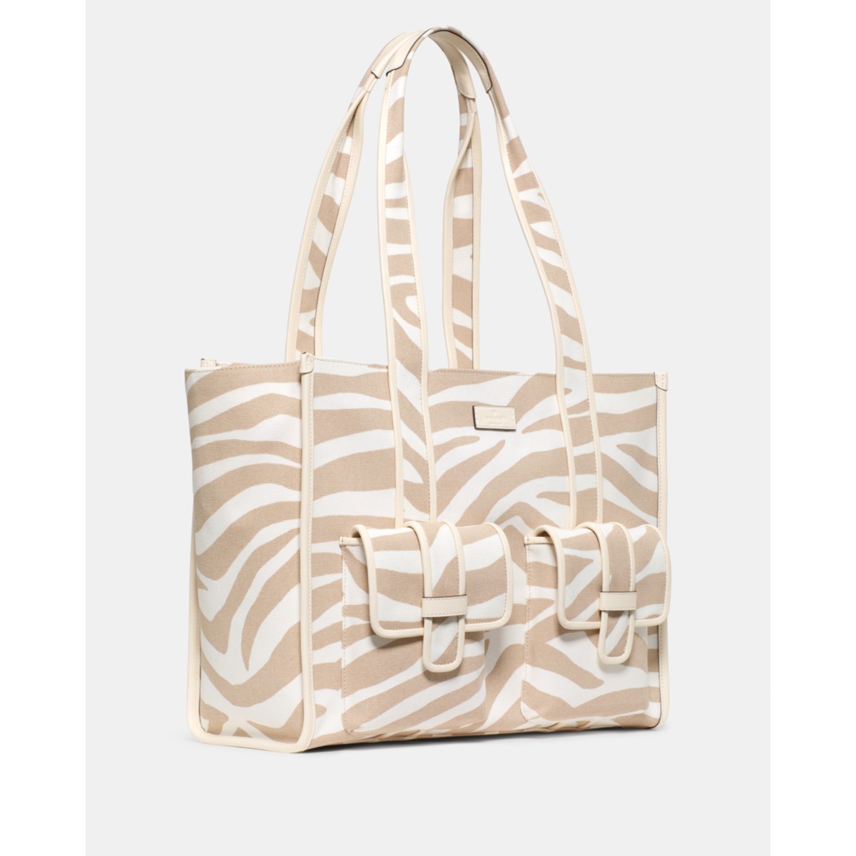 Kate Spade Kip Zebra Cargo Large Tote Bag - Preorder — Light Fawn Multi