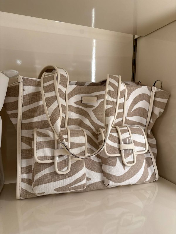 Kate Spade Kip Zebra Cargo Large Tote Bag - Preorder — Light Fawn (960)