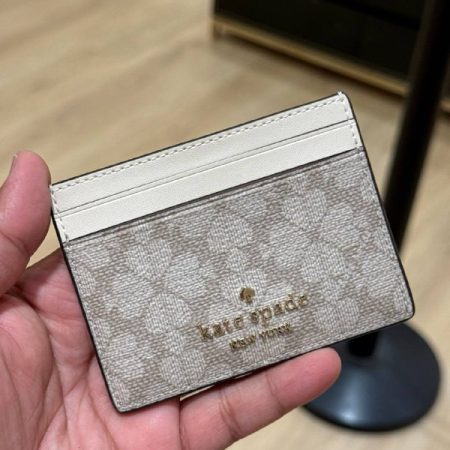 Kate Spade Spade Flower Small Slim Card Holder - Preorder — Dark Beige (251)