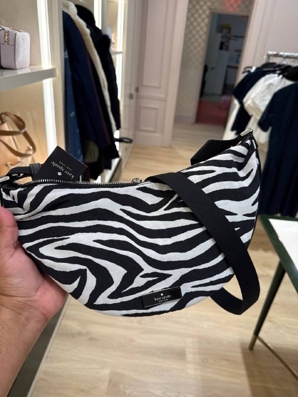 Kate Spade Carter Zebra Sling Crossbody Bag - Preorder — Black Mult (001)