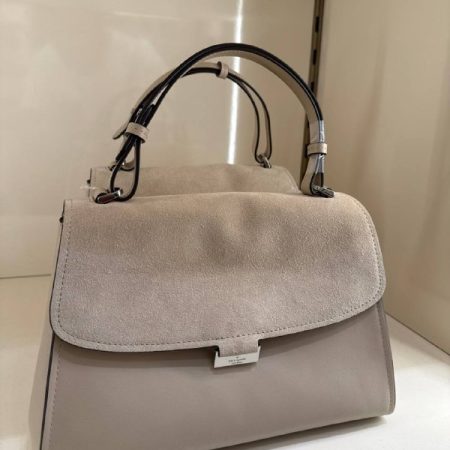 Kate Spade Riley Suede Top Handle Bag - Preorder — Light Sand (250)