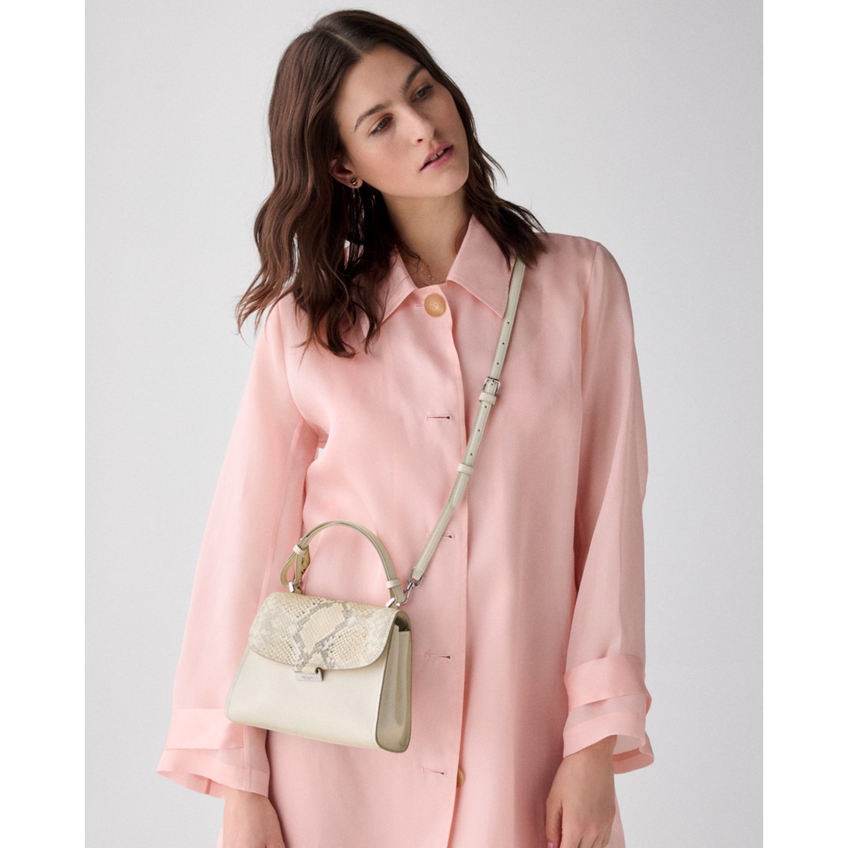 Kate Spade Riley Snake Embossed Small Top Handle Bag - Preorder — Natural Multi