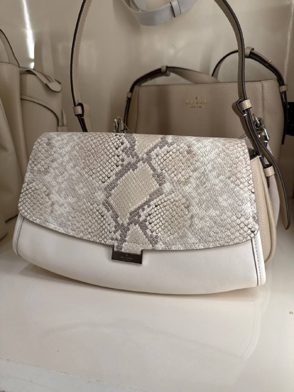 Kate Spade Ali Snake Embossed Shoulder Bag - Preorder — Natural Mu (250)