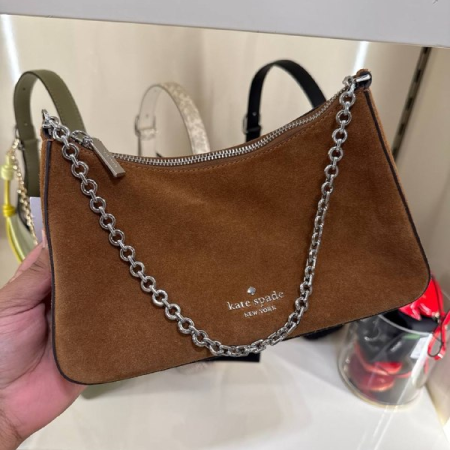 Kate Spade Margot Suede Medium Convertible Crossbody - Preorder — Warm Gingerbread (202)