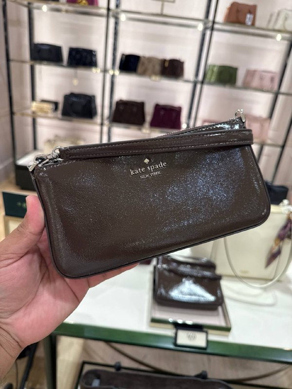 Kate Spade Gemini Shiny Leather Mini Bag - Preorder — Hot Fudge (200)
