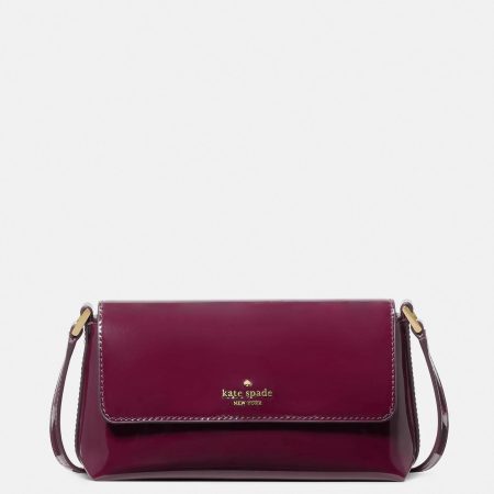 Kate Spade Gwen Patent Crossbody Bag - Preorder — Deep Cherry (600)