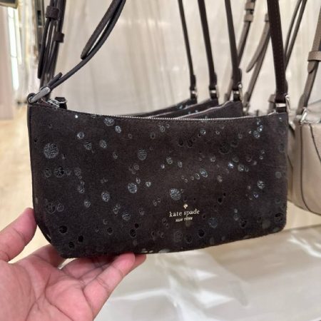 Kate Spade Lenox Suede Dots Mini Crossbody Bag - Preorder — Hot Fudge (200)