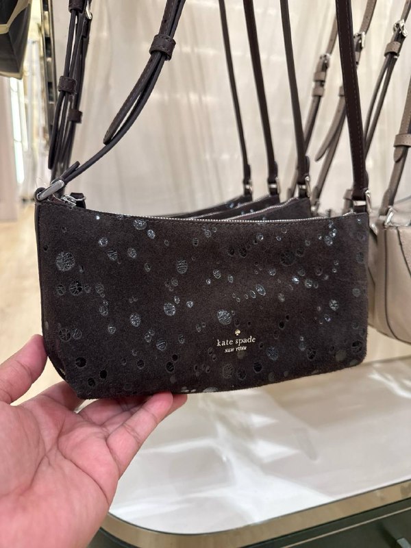 Kate Spade Lenox Suede Dots Mini Crossbody Bag - Preorder — Hot Fudge (200)