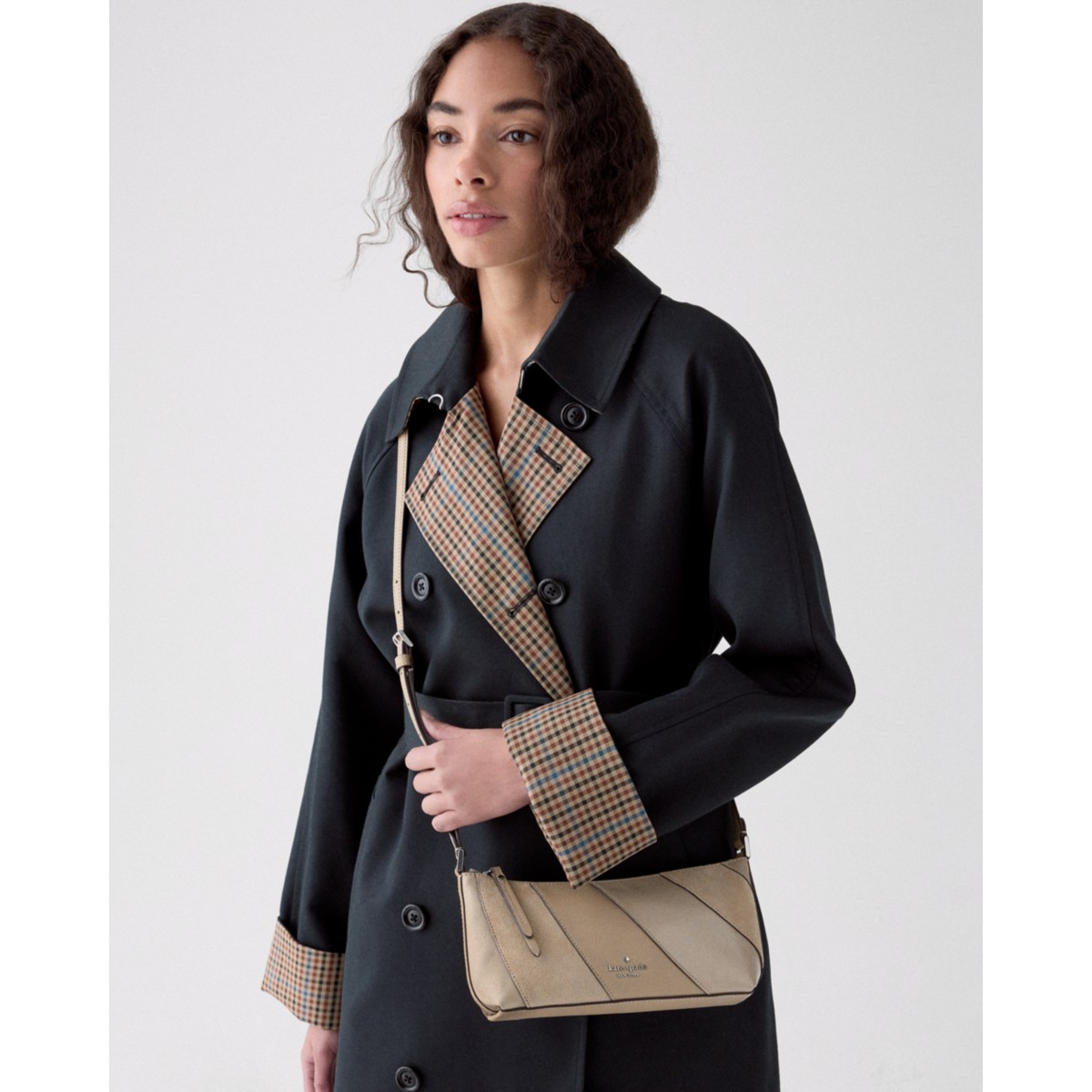 Kate Spade Lenox Suede Mix Mini Crossbody Bag - Preorder — Timeless Taupe Multi