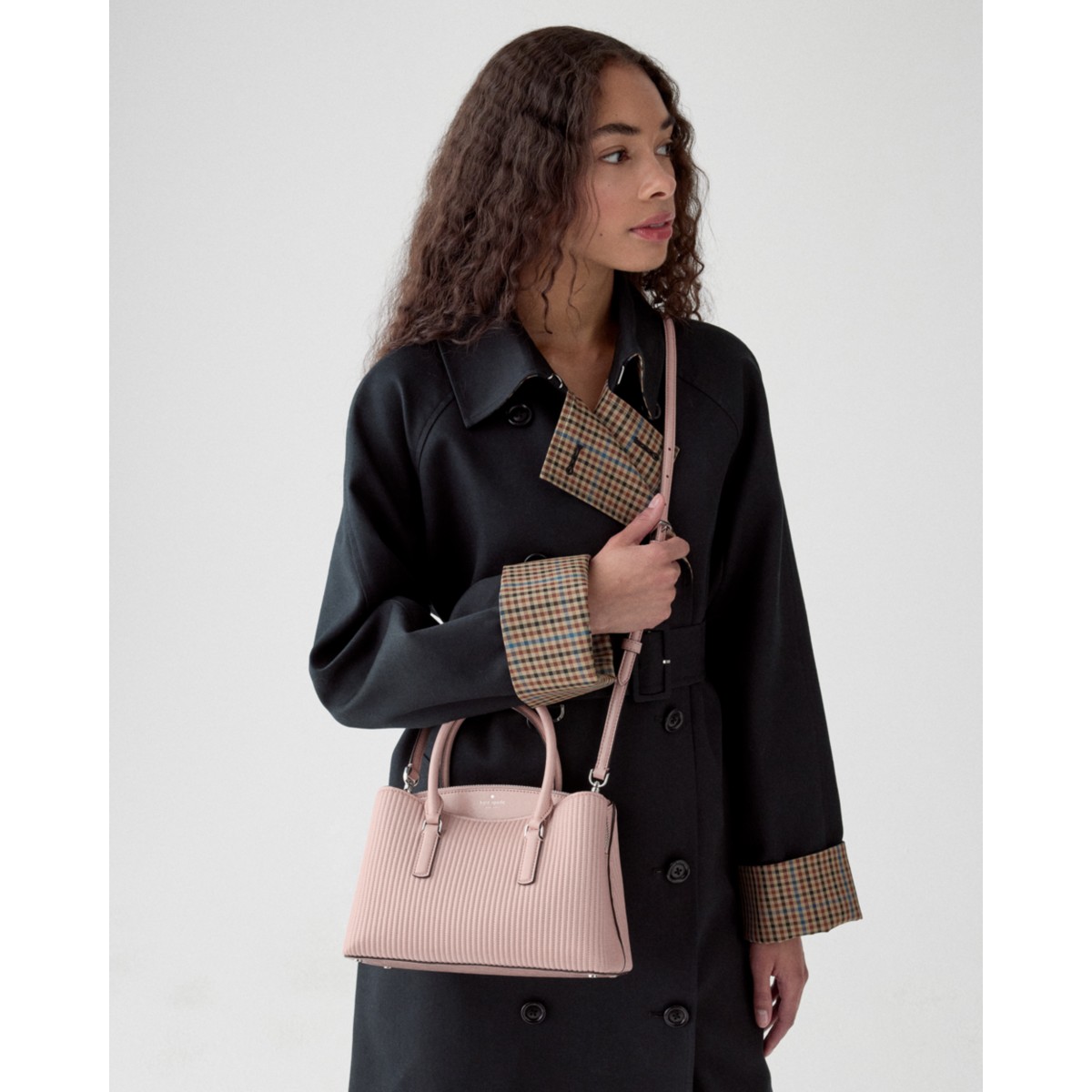 Kate Spade Thompson Street Shiny Quilted Small Satchel Bag - Preorder — Rose Smoke