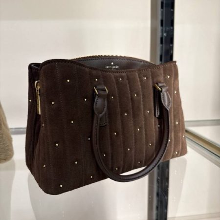 Kate Spade Thompson Street Quilted Suede Small Satchel Bag - Preorder — Hot Fudge (200)
