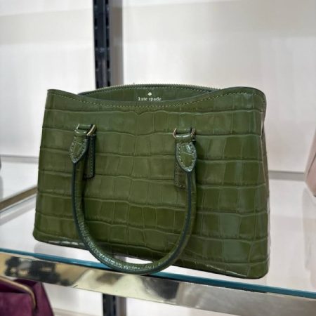 Kate Spade Thompson Street Croc Embossed Small Satchel Bag - Preorder — Enchanted Green (300)