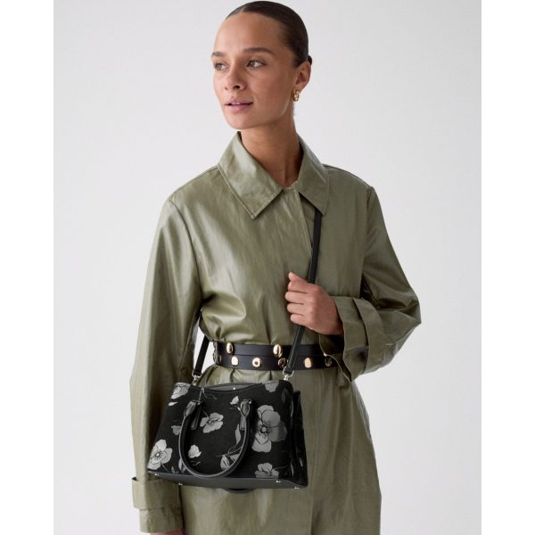 Kate Spade Thompson Street Floral Suede Small Satchel Bag - Preorder — Black