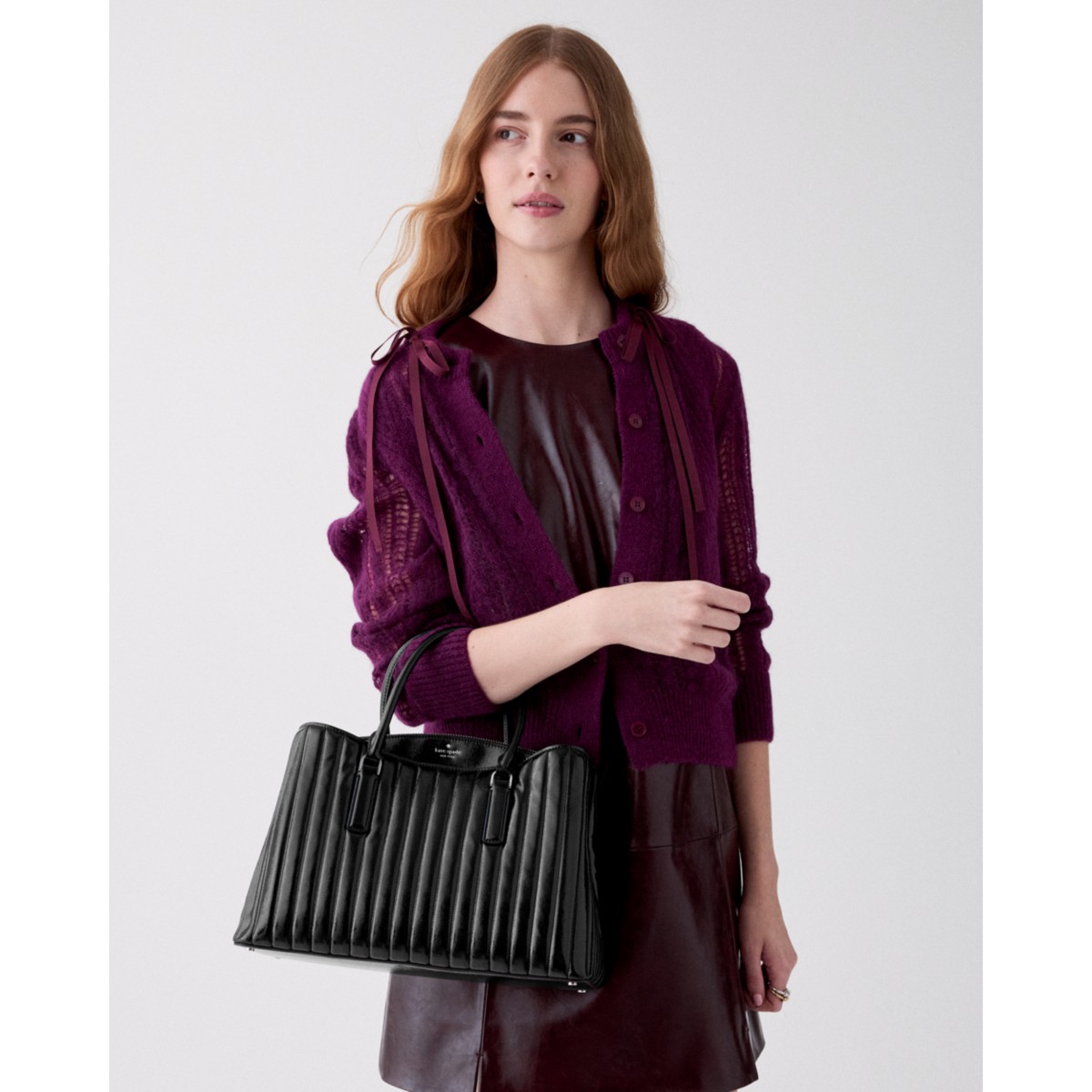 Kate Spade Thompson Street Shiny Quilted Satchel Bag - Preorder — Black