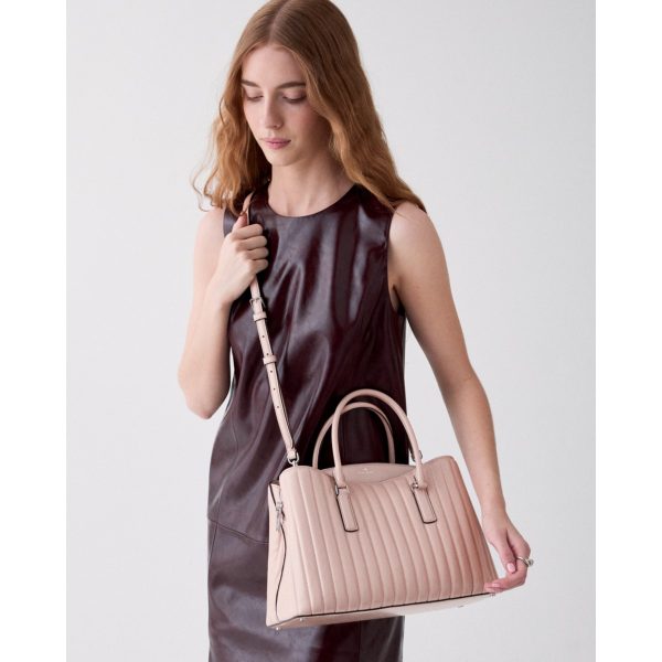 Kate Spade Thompson Street Shiny Quilted Satchel Bag - Preorder — Rose Smoke