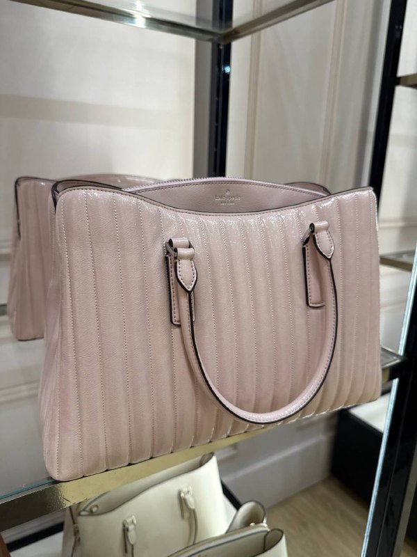 Kate Spade Thompson Street Shiny Quilted Satchel Bag - Preorder — Rose Smoke (650)