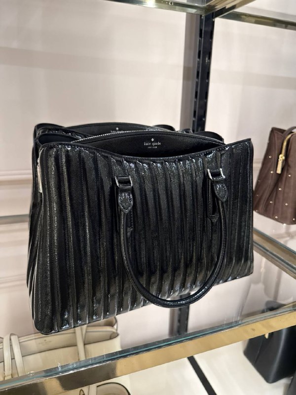 Kate Spade Thompson Street Shiny Quilted Satchel Bag - Preorder — Black (001)