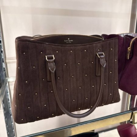 Kate Spade Thompson Street Quilted Suede Satchel Bag - Preorder — Hot Fudge (200)