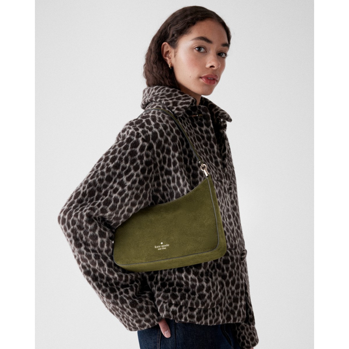 Kate Spade Margot Suede Medium Shoulder Bag - Preorder — Enchanted Green