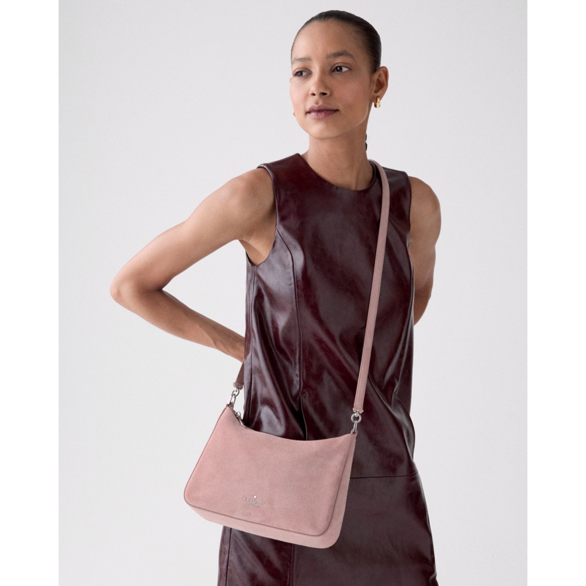Kate Spade Margot Suede Medium Shoulder Bag - Preorder — Dusk Rose
