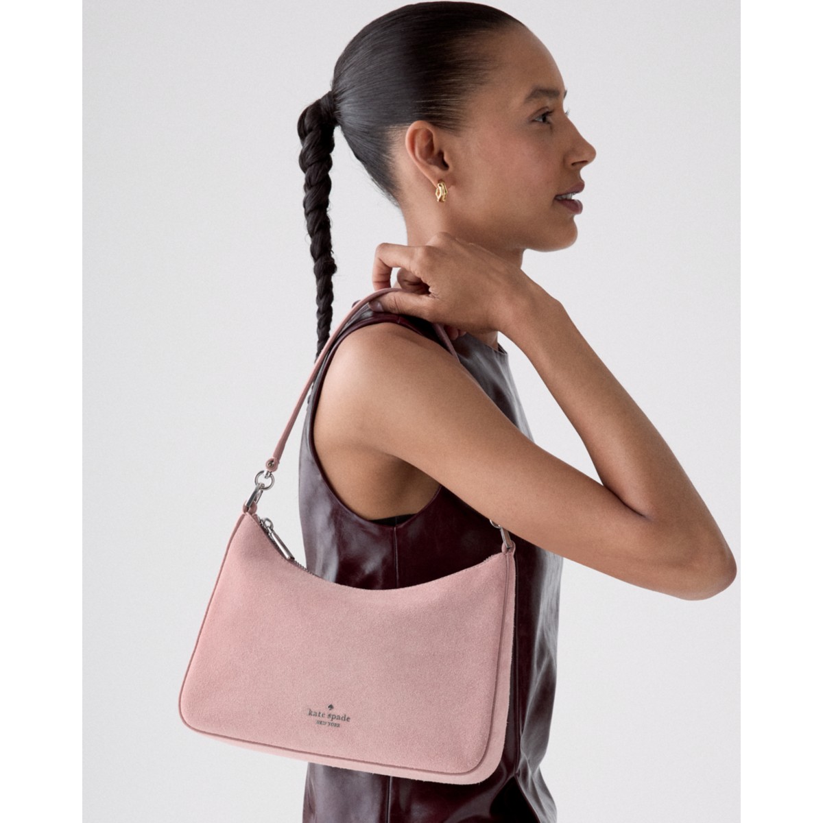 Kate Spade Margot Suede Medium Shoulder Bag - Preorder — Dusk Rose