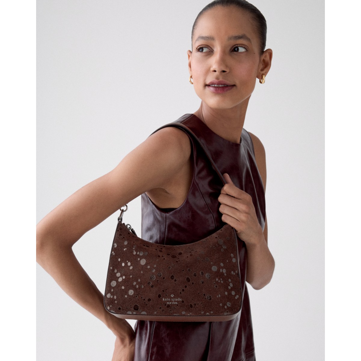 Kate Spade Margot Suede Dots Medium Shoulder Bag - Preorder — Hot Fudge