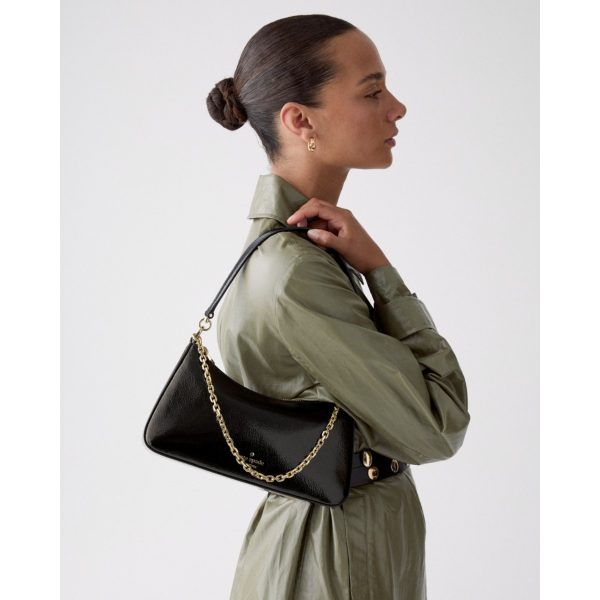 Kate Spade Margot Shiny Leather Shoulder Bag - Preorder — Black