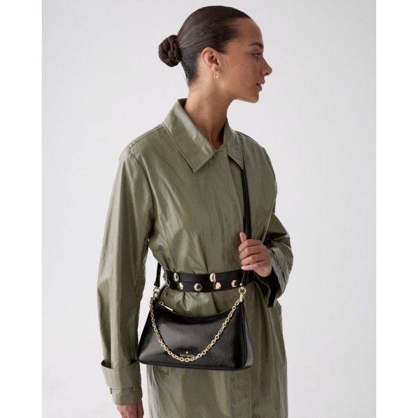 Kate Spade Margot Shiny Leather Shoulder Bag - Preorder — Black