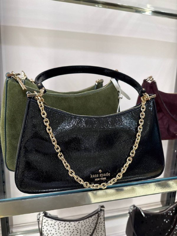 Kate Spade Margot Shiny Leather Shoulder Bag - Preorder — Black (001)