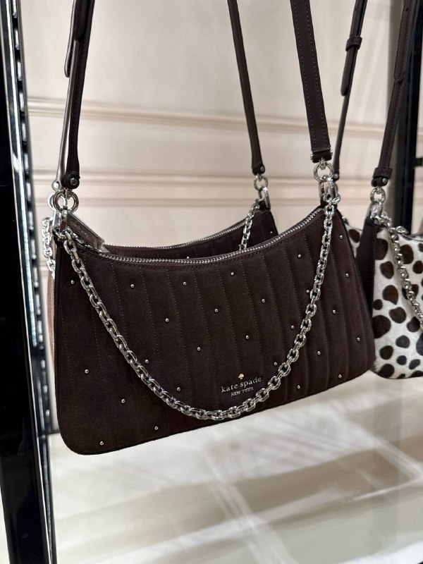 Kate Spade Margot Quilted Suede Shoulder Bag - Preorder — Hot Fudge (200)
