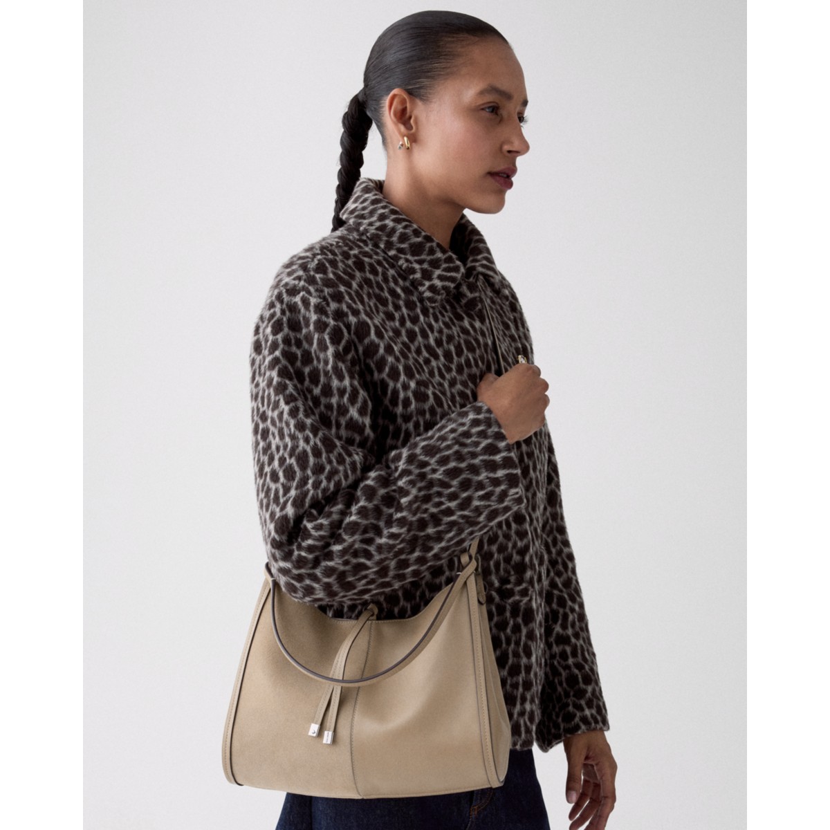 Kate Spade Reese Suede Shoulder Bag - Preorder — Timeless Taupe Multi