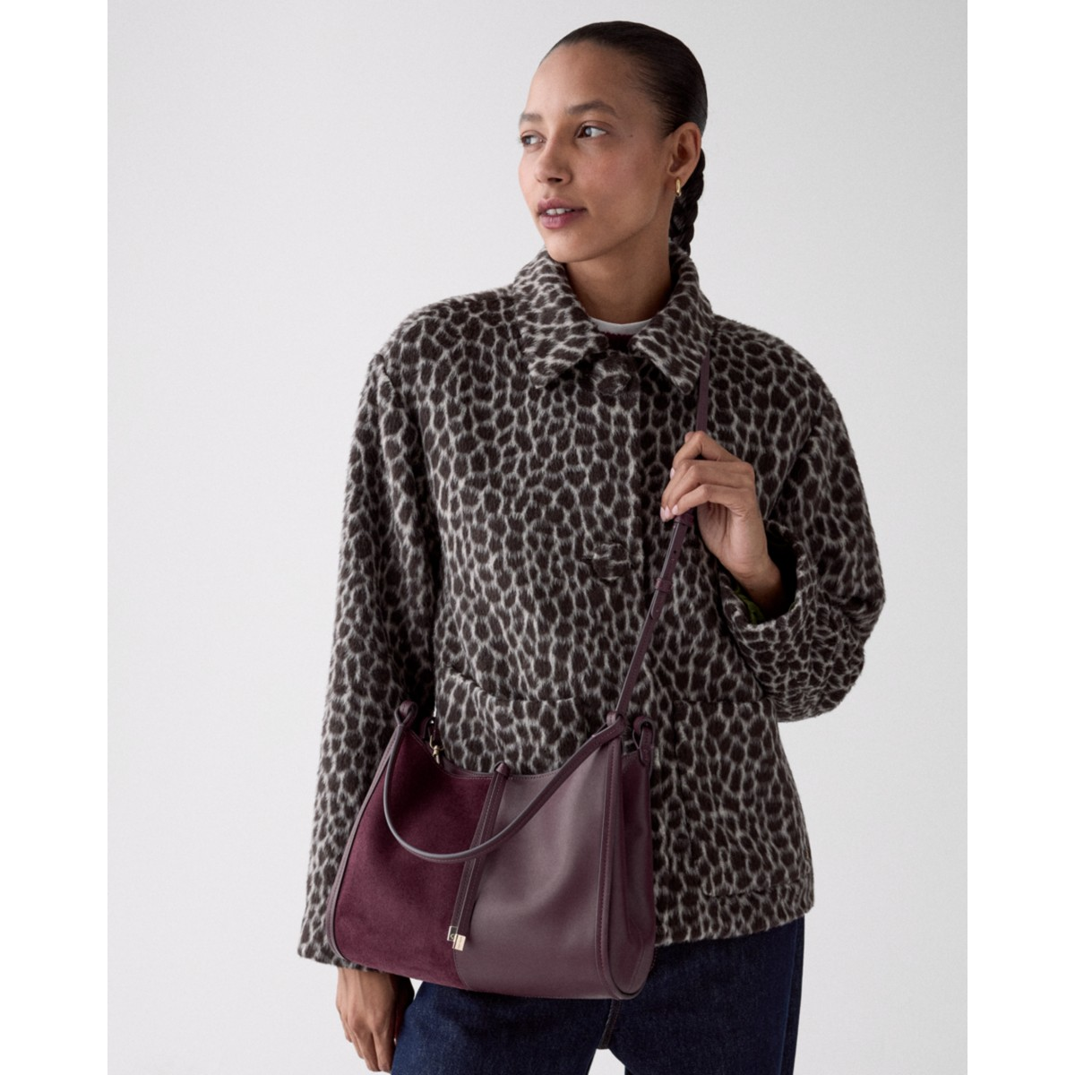 Kate Spade Reese Suede Shoulder Bag - Preorder — Deep Cherry Multi