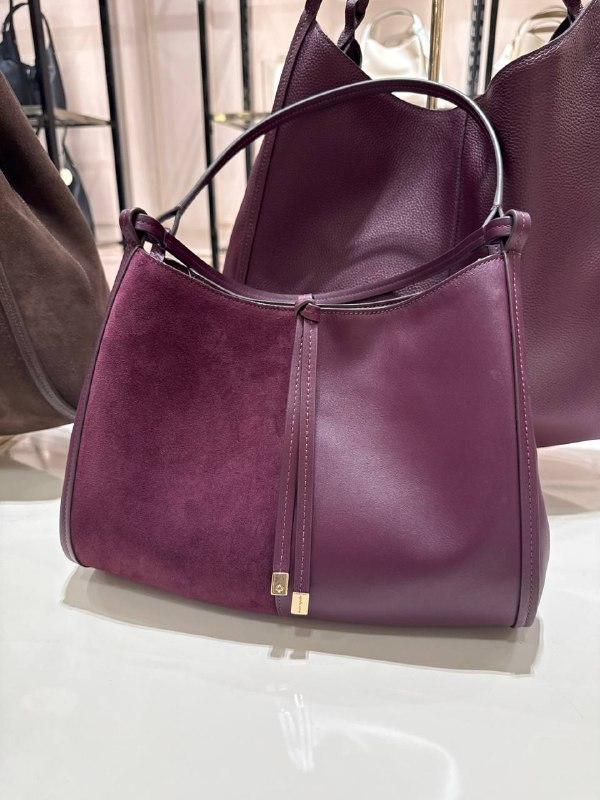 Kate Spade Reese Suede Shoulder Bag - Preorder — Deep Cherr (960)