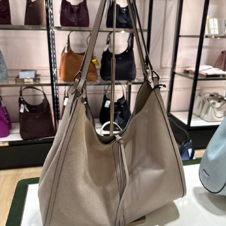 Kate Spade Reese Suede Large Shoulder Bag - Preorder — Timeless Taupe Multi (020)